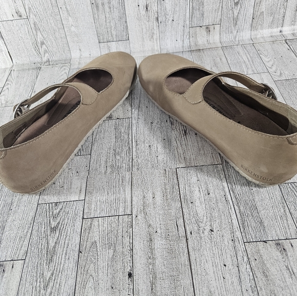 Birkenstock TRACY Mary Jane Shoes Womens 9 EU 40 Nubuck Leather Tan Beige Buckle - Picture 13 of 16